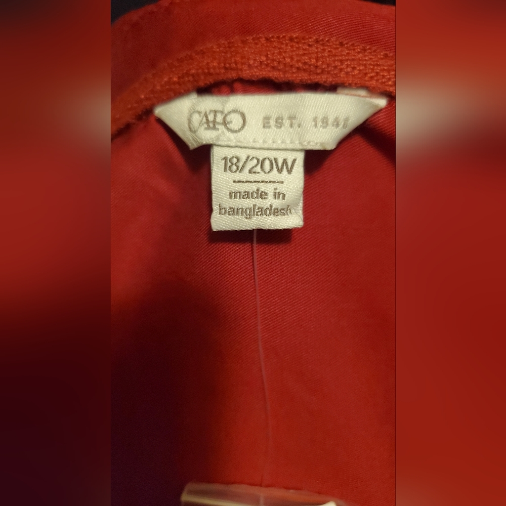 NWT Red Button Down Shirt Blouse - Picture 3 of 4